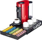 FlagShip Vertuo Pod Storage - Modern Black Metal Coffee Capsule Organizer & Space-Saving Pod Holder for Coffee Machines, Spacious 50 Vertuo Pods Capacity