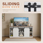 Sweetcrispy TV Stand for Televisions up to 65 Inch Farmhouse Entertainment Center with Storage Cabinets Sliding Barn Doors Modern Living Room Furniture Media Console Table for Bedroom, White