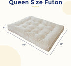 MAXYOYO 8" Futon Mattress, Queen Size Extra Thick Futons Sofa Couch Bed for Adults, Velvet Floor Mattress Shredded Foam Filling (Frame Not Included)