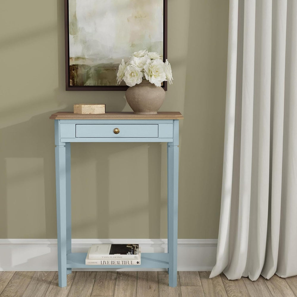 East at Main Marnie Blue Narrow Console Table for Entryway with Drawer | 23.7...