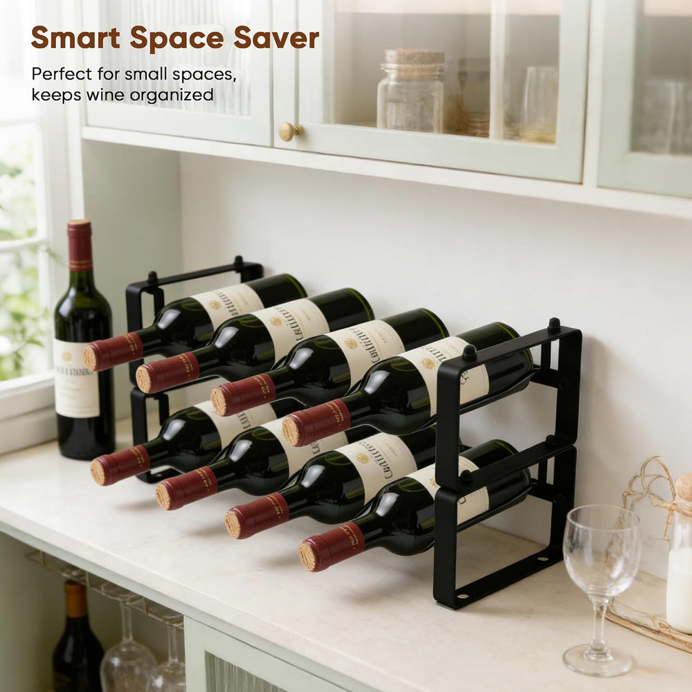 Wine Rack for Countertop – Stackable Freestanding Bottle Organizer for Kitche...