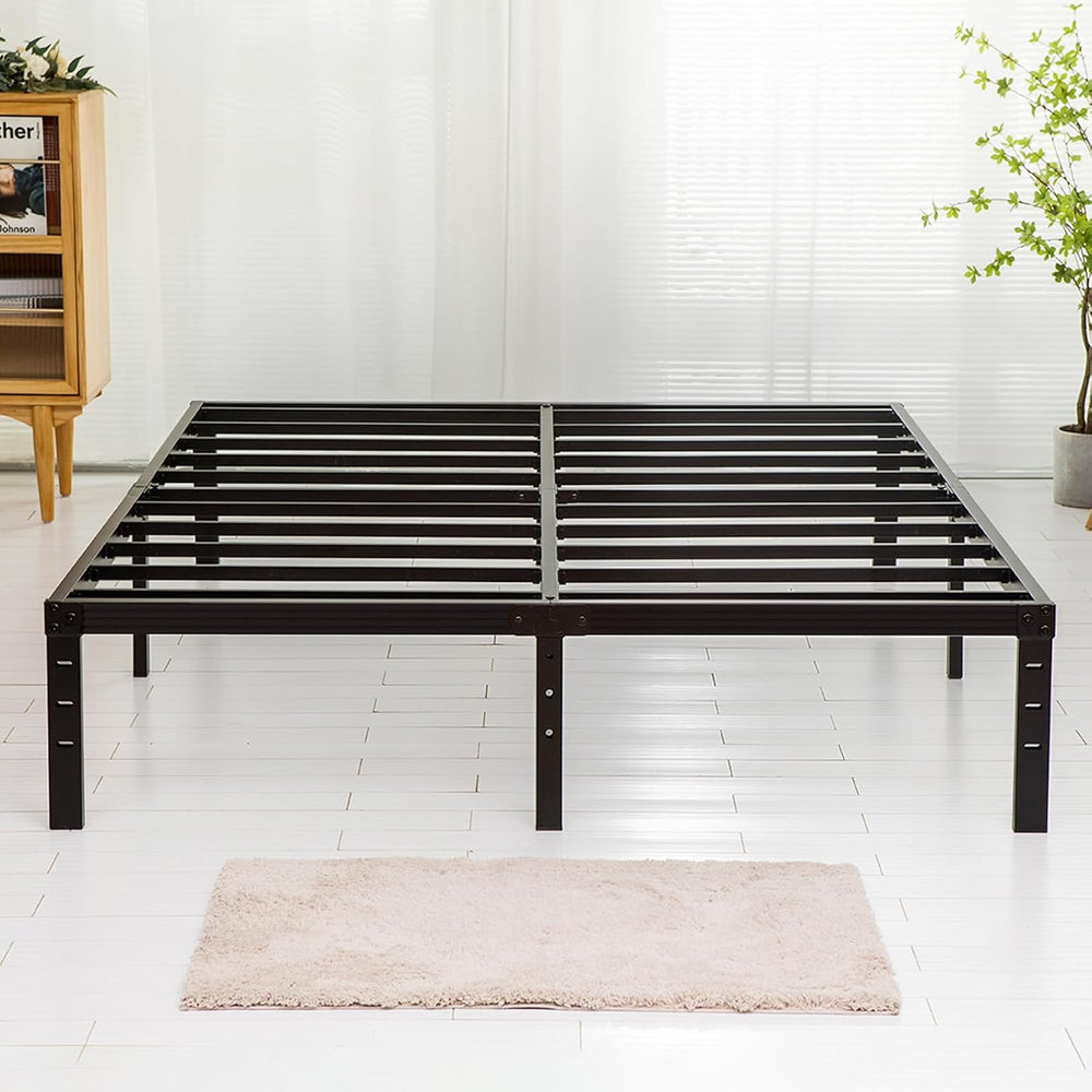 Wulanos Queen Size Bed Frame, 3500lbs Heavy Duty Metal Platform with Steel Sl...