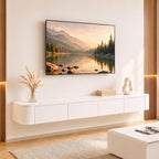 Ribaned Modern Floating TV Stand | Wall-Mounted Entertainment Media Console | Large Storage TV Bench for Living Room & Office (White, 62.9'')