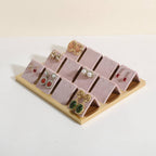 GemeShou Golden coated earring display stand for selling, velvet stud earring holder for jewelry display, Jewlery earring storage organizer tray, studs holder jewelry organizer【Earring holder-Pink】