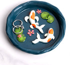 Koi Fish Ring Dish, Decorative Jewelry Tray & Key Bowl | Resin Tray, Trinket Catch-All Plate, Wedding/Engagement Ring Holder, Entryway Table Key Dish, Koi Fish Decor Gift for Women