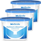 Moisture Absorbers 3 Pack, Fragrance-Free Closet Dehumidifier for Bathroom, Car ＆ Basement, 10.5 oz. Refillable Humidity Absorber Boxes