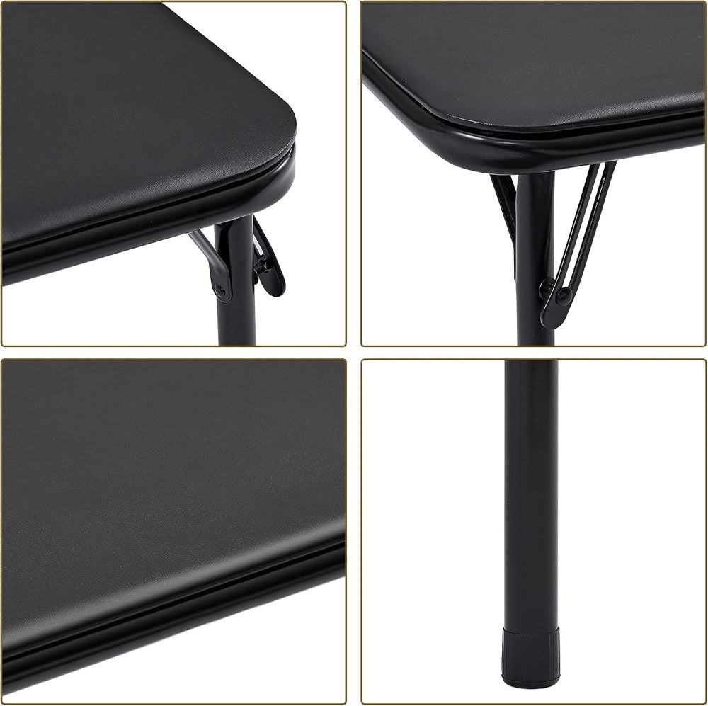 VECELO Folding Card Table and Chair Set of 5 Portable with Padded Tabletop, N...