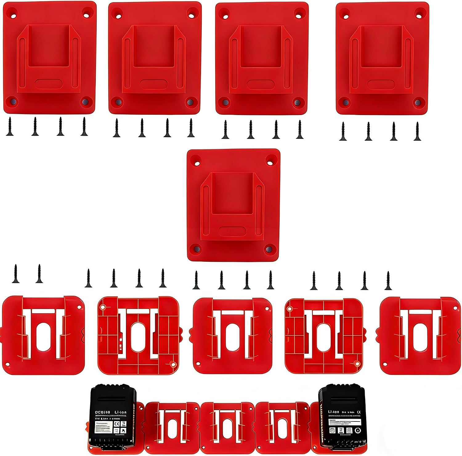 Tool Holder and Battery Holder for Milwaukee M18 18V, 10 Pack power hanger Wall Mount Organizer Storage Shelf with Screws