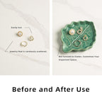 Ceramic Leaf Ring Dish, Small Trinket Tray with Gift Box | Holds rings, earrings, necklaces, keys, coins, and hair clips in one easy-to-see spot for daily use at home