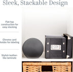 Snap-N-Store CD Storage Box - 2 Pack - Durable 5.1 x 5.1 x 13.2 Inch Disc Holders with Lids to Store up to 52 CDs - Black