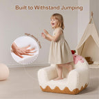 Kids Chair Comfy for Girls 1-6 Years Old, Soft Sherpa Toddler Sofa | Carry Handle, Book Pocket