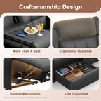 Recliner Sofa, Massage Flip Back Reclining Sofa 4 Seater Sets Heavy Weight Capacity, RV Loveseat Clearance, Recliner Couch with Storage, Cup Holders, Wall Hugger Couches for Living Room