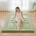 Size Full Japanese Floor Futon Foldable Futon Mattress for Floor Tatami Mattress Portable Rollaway Bed for Guest Playmat for Kids Tatami Sleeping Pad Japanese Mattress for Adults Green A