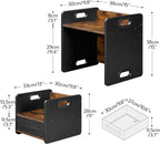 HOOBRO Weaning Table and Chair Set, Toddler Table and Chair Set, Furniture for Kids 1-3 Year Old, Kids Table and Chair for Reading, Rustic Brown and Black BF38JD01