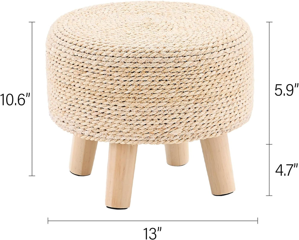 Cpintltr Ottoman Natural Seagrass Footrest Poufs Hand Weave Round Foot Stool ...