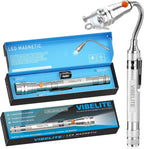 VIBELITE Extendable Magnetic Flashlight with Telescoping Magnet Pickup Tool-Cool Gadget Christmas Gifts Stocking Stuffers for Men, Teen Boys, Husband, Dad, Father, Mechanic, Him, Women, Silver