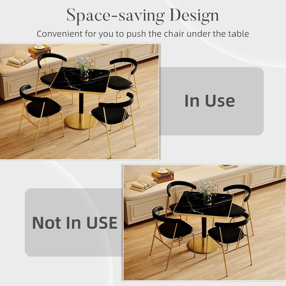 31.5'' Tulip Table, Square Dining Table with Sintered Stone Tabletop ...