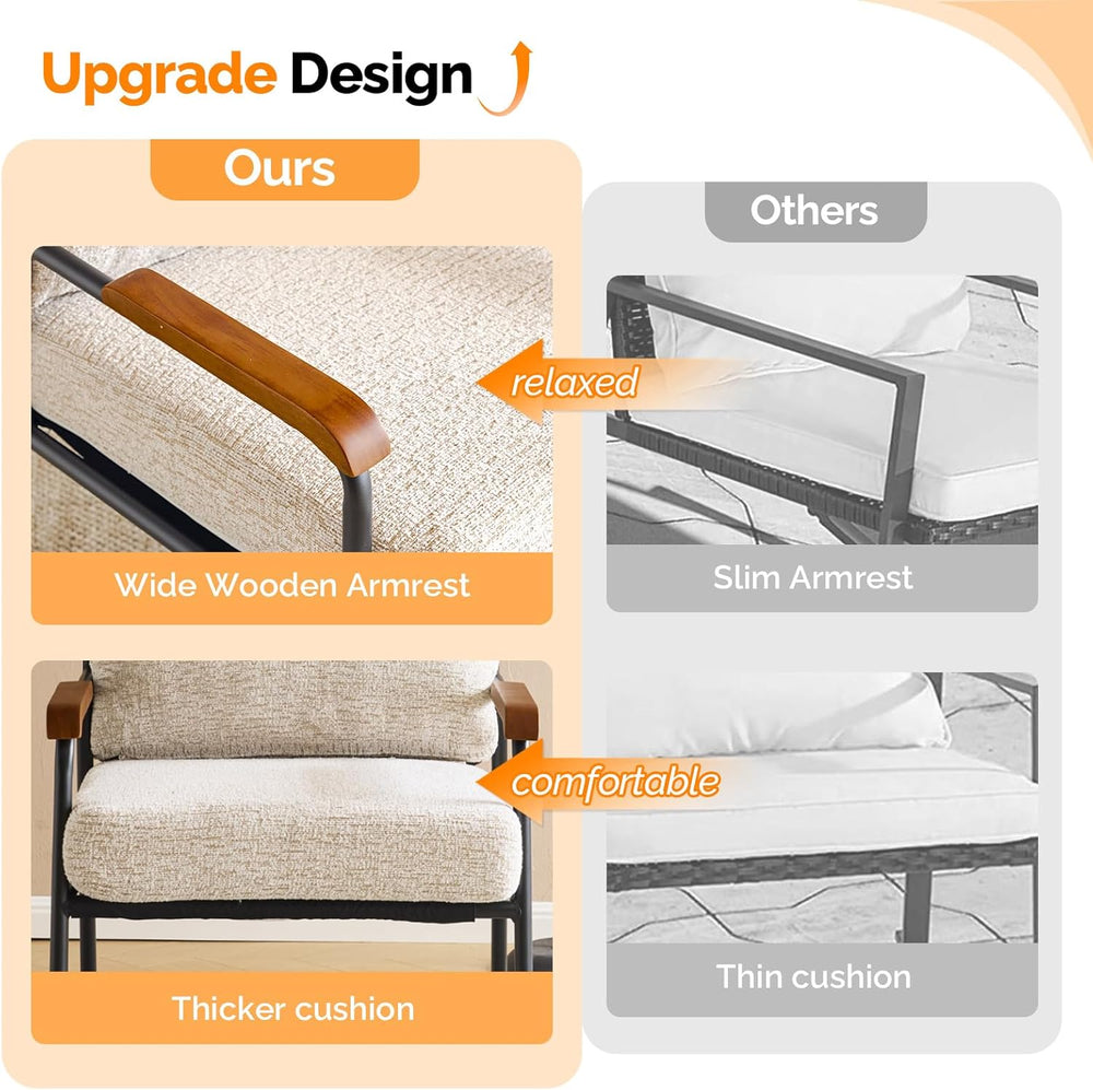 VINGLI Mid-Century Modern Accent Armchiar for Small Space, Small Comfy Uphols...