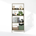 Ladder Holder Shelf, 5-Tier Display Rack, Living Room Bookshelf, Home Office Holder, French Oak Finish, 13 X 23.6 53.5, Adjustable, Lightweight, Durable, Portable, Storage