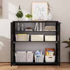 ADDOK Indoor Outdoor Plastic Storage Cabinet 34"x15"x34" with 1 Shelf, Outdoor Storage Shed for Living Room, Hallway, Balcony, Garage, Garden,Black