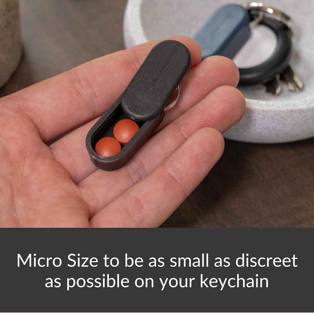 Magnetic Keychain Pill Holder 3-Pack - Compact, Durable, Lightweight with Sleek Minimalist Design - Secure, Discrete, Portable Pill Holder Keychain (Luxe 3-Pack)