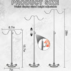 4 PCS Handbag Display Stands Adjustable Purse Display Stand Stainless Steel Double Hook Bag Display Stand Holder for Home Boutiques Store Counter Retail, Silver