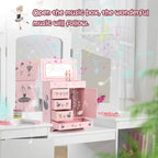 Jewelry Box for Girls 8.9 x 4.92 x 10.98 inch Large 5 Layer Music Box with Spinning Ballerina with Unicorn Necklace & Bracelet Set Jewelry Organizer for Kids Birthday Christmas Gift Pink