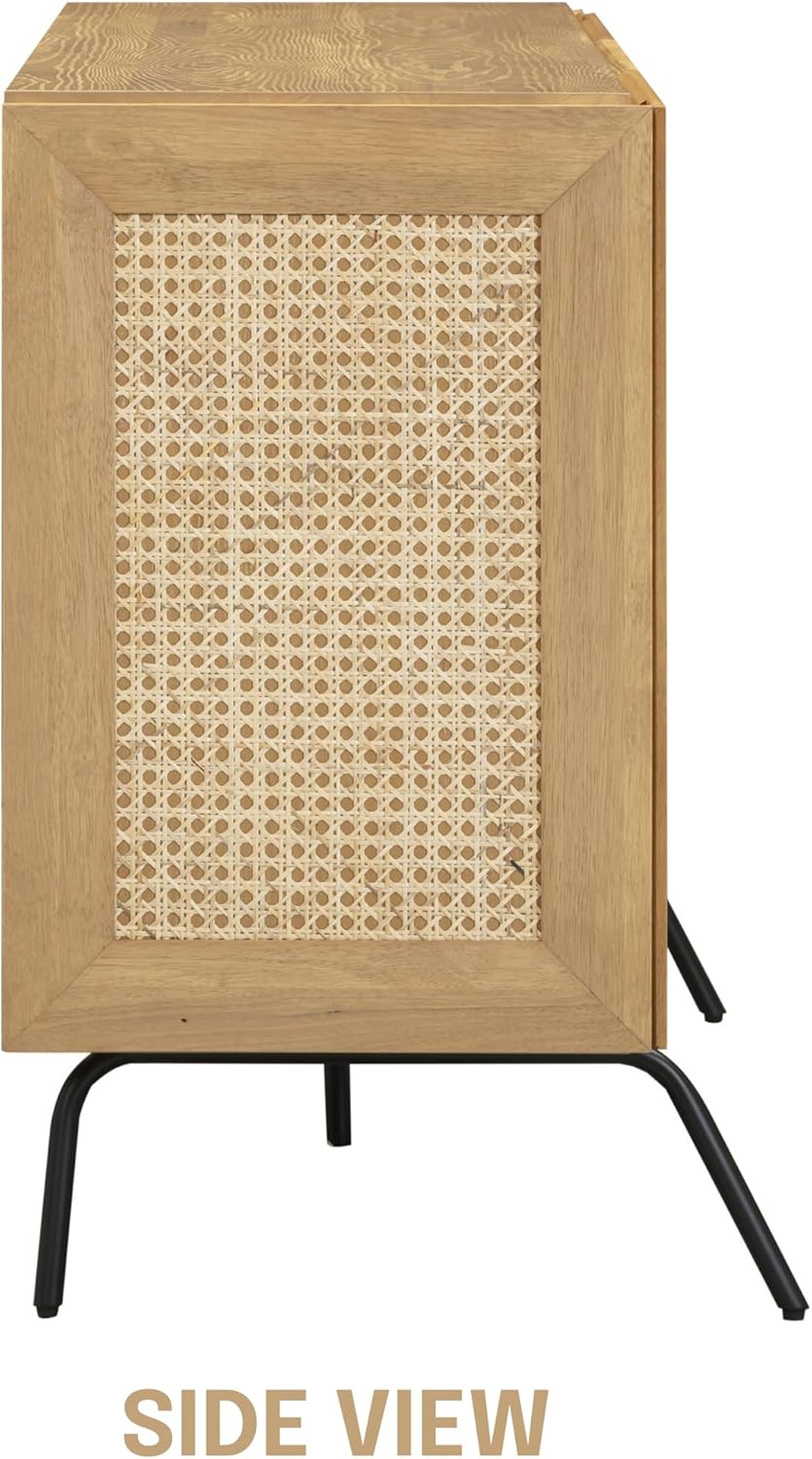 NTC MOSSIC Sideboard with 2 Doors and 3 Drawers, Buffet Cabinet with Natural ...