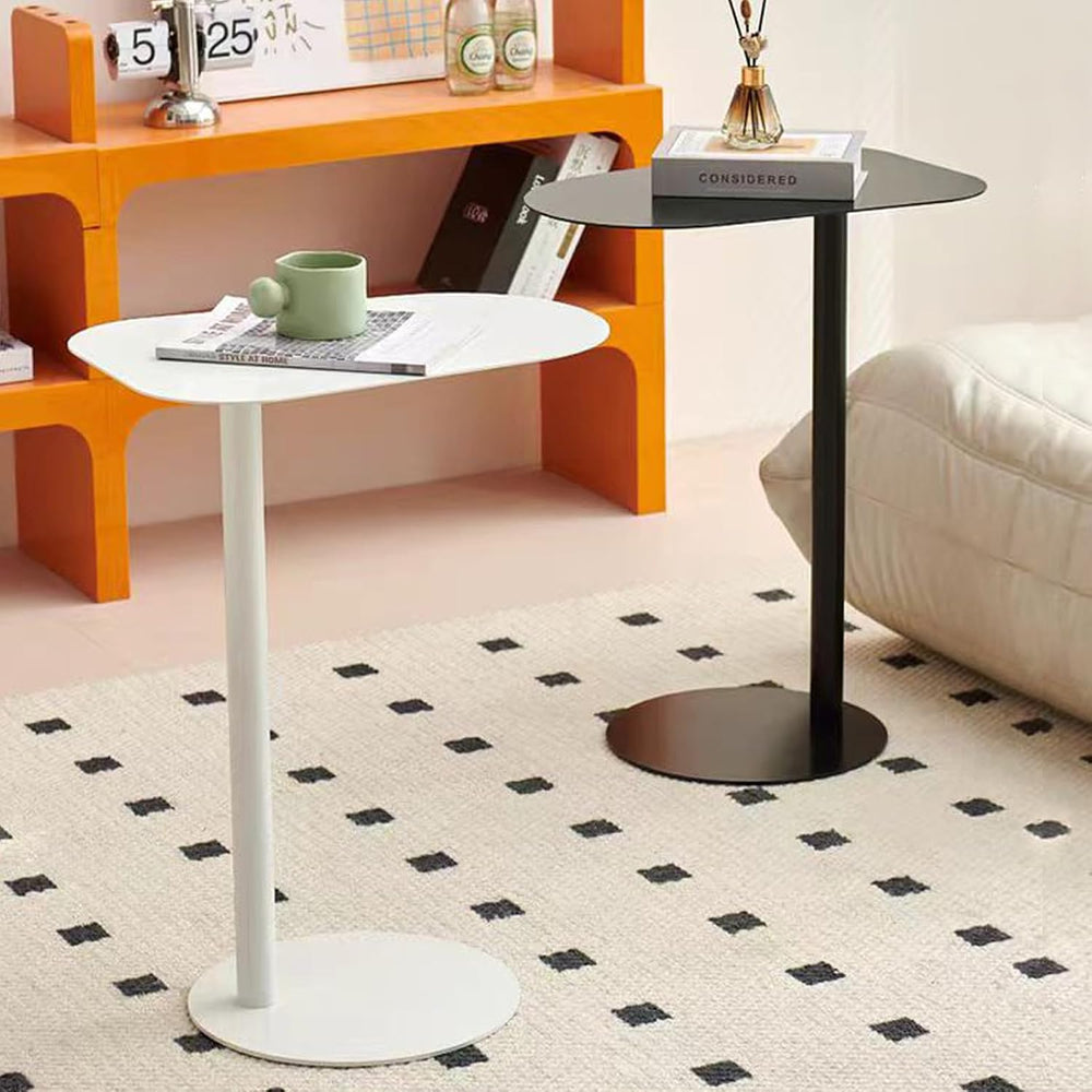 GFFQLXHTC-Shaped Metal Side Table, Black Iron End Table for Small Space, TV T...