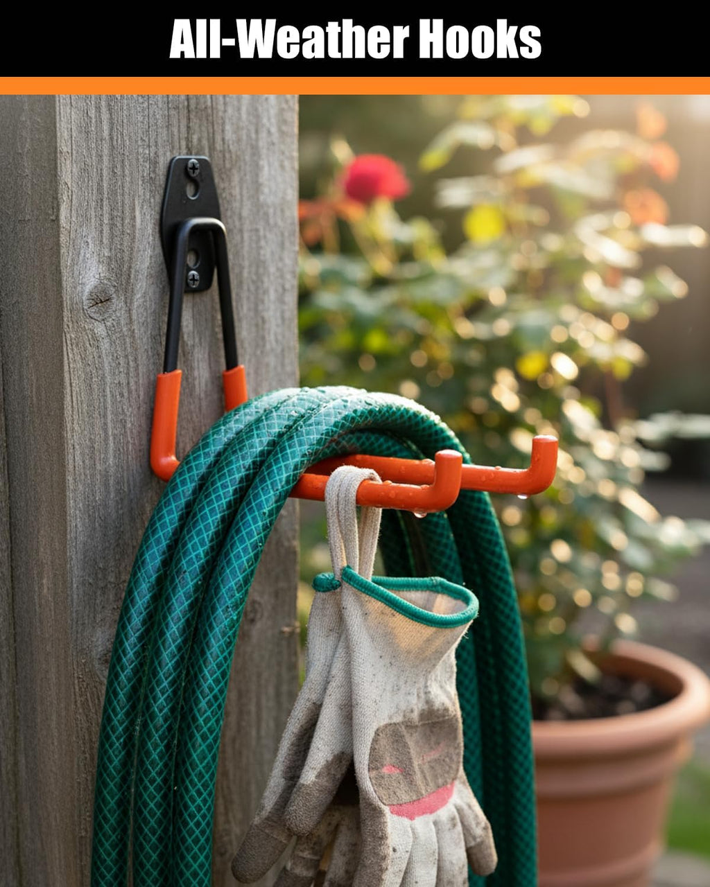 WMK 7.3'' Garage Hooks Heavy Duty Wall Hook, 6 Pack Garage Storage Hook, Wall Mount Utility Garage Hooks for Hanging Tools Bike Ladder (Orange)