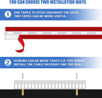 Cable Duct Management Raceway Kit, 31.4" (2 x 15.7) Server Rack Management, Hide Network HDMI VGA Cables, Open Slot Track Desk Wire Channel, White 2 Pack