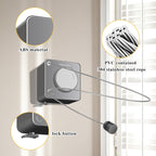 Retractable Clothesline Indoor, Non-Sagging Outdoor Clothes Line retracting,15.4 Ft Heavy-Duty Clothes Drying Laundry Line,Wall Mounted Stainless Steel Line (Gray)