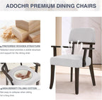 Modern Wood Dining Chairs with Arms Set of 6, Velvet Upholstered Kitchen Chairs with Open Curved Backrest & Black Hardwood Legs, Accent Chairs 350 LBS Capacity, Grey