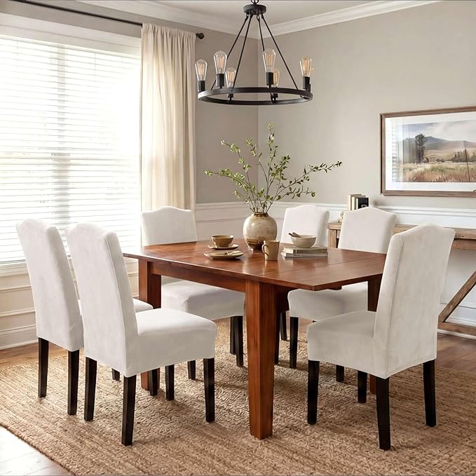 H.VERSAILTEX Dining Chair Covers Velvet Stretch Chair Covers for Dining Room ...