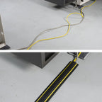 D-Line 30ft Floor Cord Cover, Made in USA Linkable Cable Protector, Hide Extension Cords, Protect Cords, Prevent Cable Trips, Cord Hider, Heavy Duty - Cord Cavity = 1.18" (W) x 0.39" (H), Black/Yellow