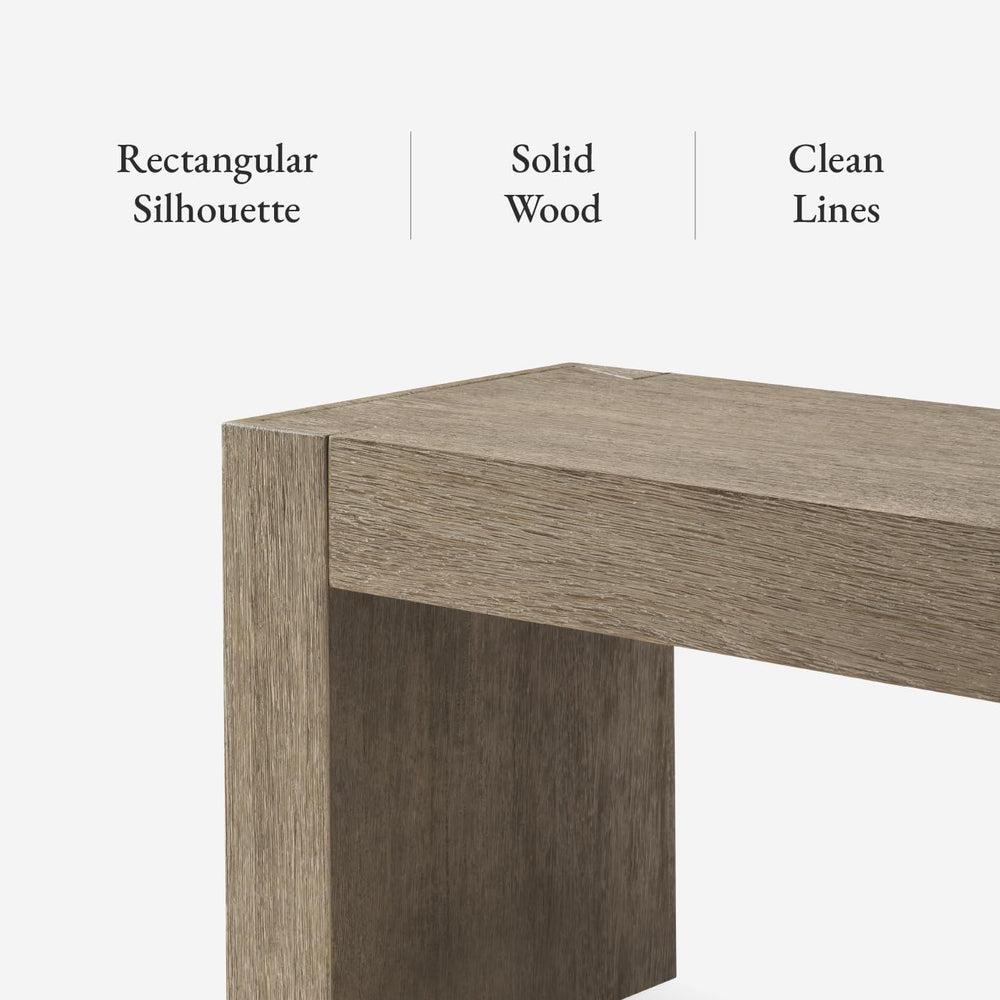 Maven Lane Zeno Bench, Grey Solid Wood | Handcrafted Solid Wood Bench, Ideal ...