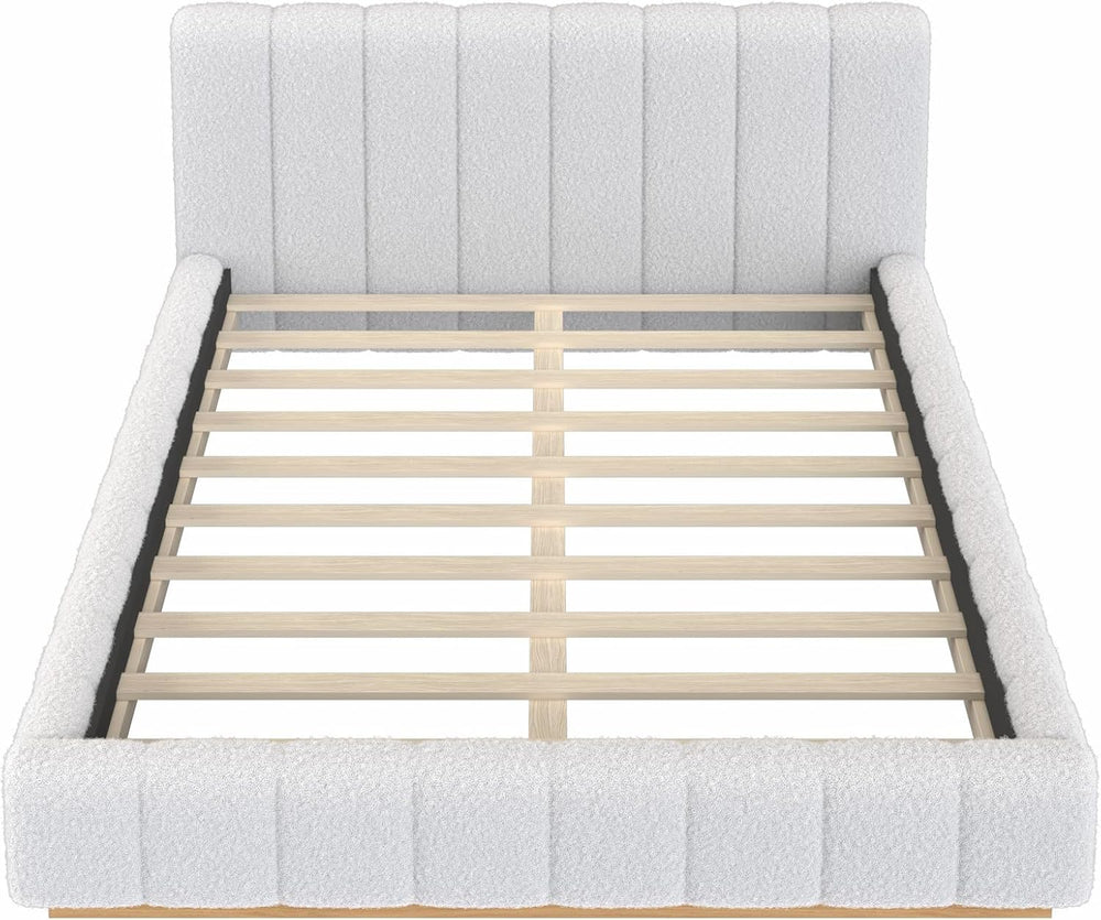 Merax Queen Size Boucle Cloud Platform Bed Frame with Thick Headboard, Modern...