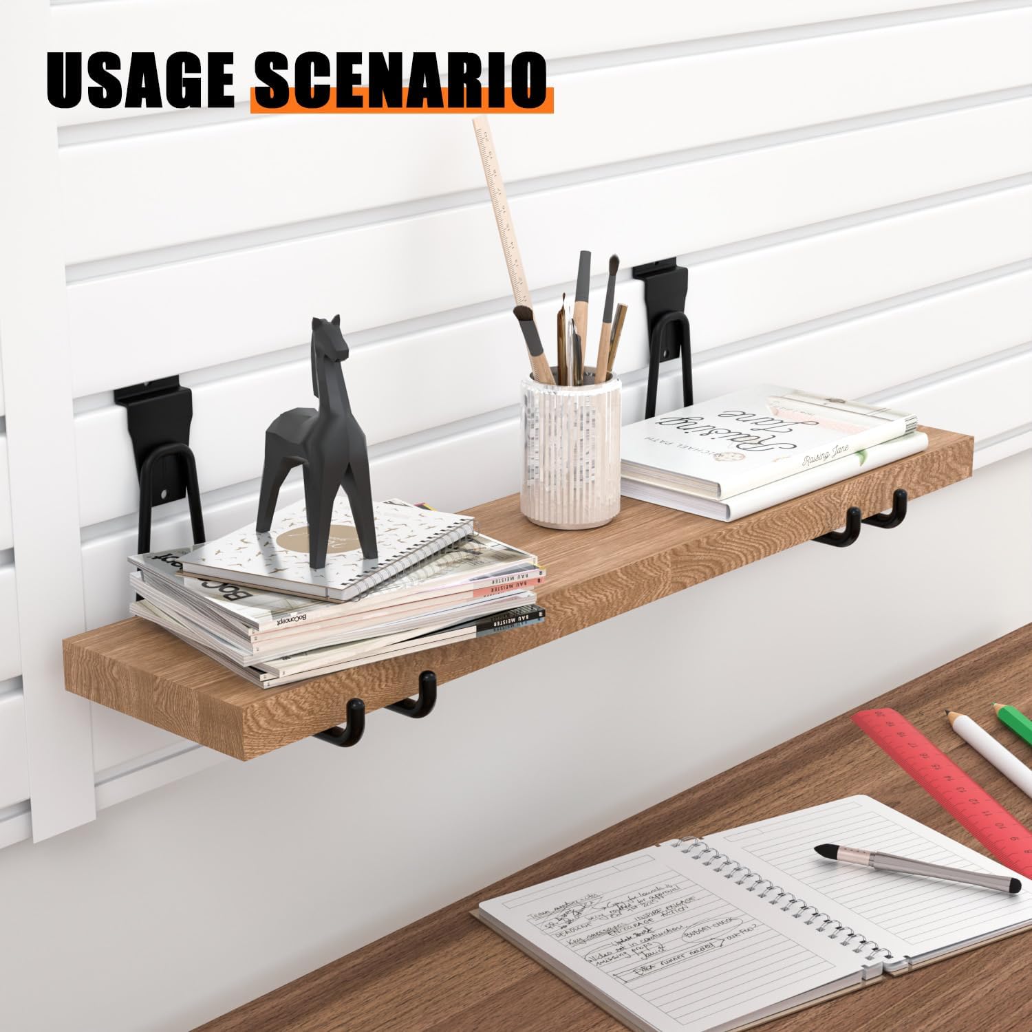 18PCS Black Slatwall Hooks, Garage Slatwall Accessories, Multi Size Slat Wall Accessory, Utility Hooks for Slatwall