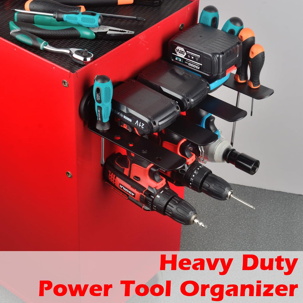 MUTUACTOR Power Tool Organizers and Storage Drill Tools Holder Magnetic Mount,1PCS Heavy Duty Magnetic Tool Holder,Utility Storage Rack for Garage,Warehouse,Clearance,Hand Tools,Workshop,Shed