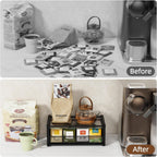 Tea Bag Organizer, Tea Organizer and Storage with Drawers, Divided Compartments Storage, Wooden Kitchen Organizers and Storage for Kitchen, Countertop, Office, Tea Station