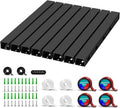 Cable Raceway - Magnetic Cable Management Under Desk with Upgraded Aesthetic Large Hole, Cord Organizer Kit for Hiding Computer, Gaming Desk, Network, Power Cord, TV - 8PCS 8x15.7in Black