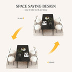 Dining Chairs Set of 2, Boucle Upholstered Modern Mid Century Round Kitchen Chairs with Curved Backrest & Metal Legs for Vanity, Living Room (Black)