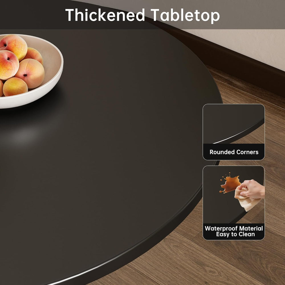 Round Dining Table 31.5" Circle Tulip Table with Wood Thickened Tabletop...