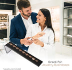 Novel Box 2 Pack Bracelet/Watch Ramp Black Leatherette 2x8.25x2 Inches - Slim and Sleek Ramps for Jewelry Display - Bracelet Holder Organizer Stand for Wedding, Selling & Personal Use
