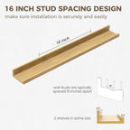 Axeman 30 Inch Floating Shelves for Wall | Picture Ledge Shelf Set of 2 | Rustic Oak Picture Shelf for Wall with Ledge | Floating Shelves with Lip | Photo Ledge Shelves for Books Album Records