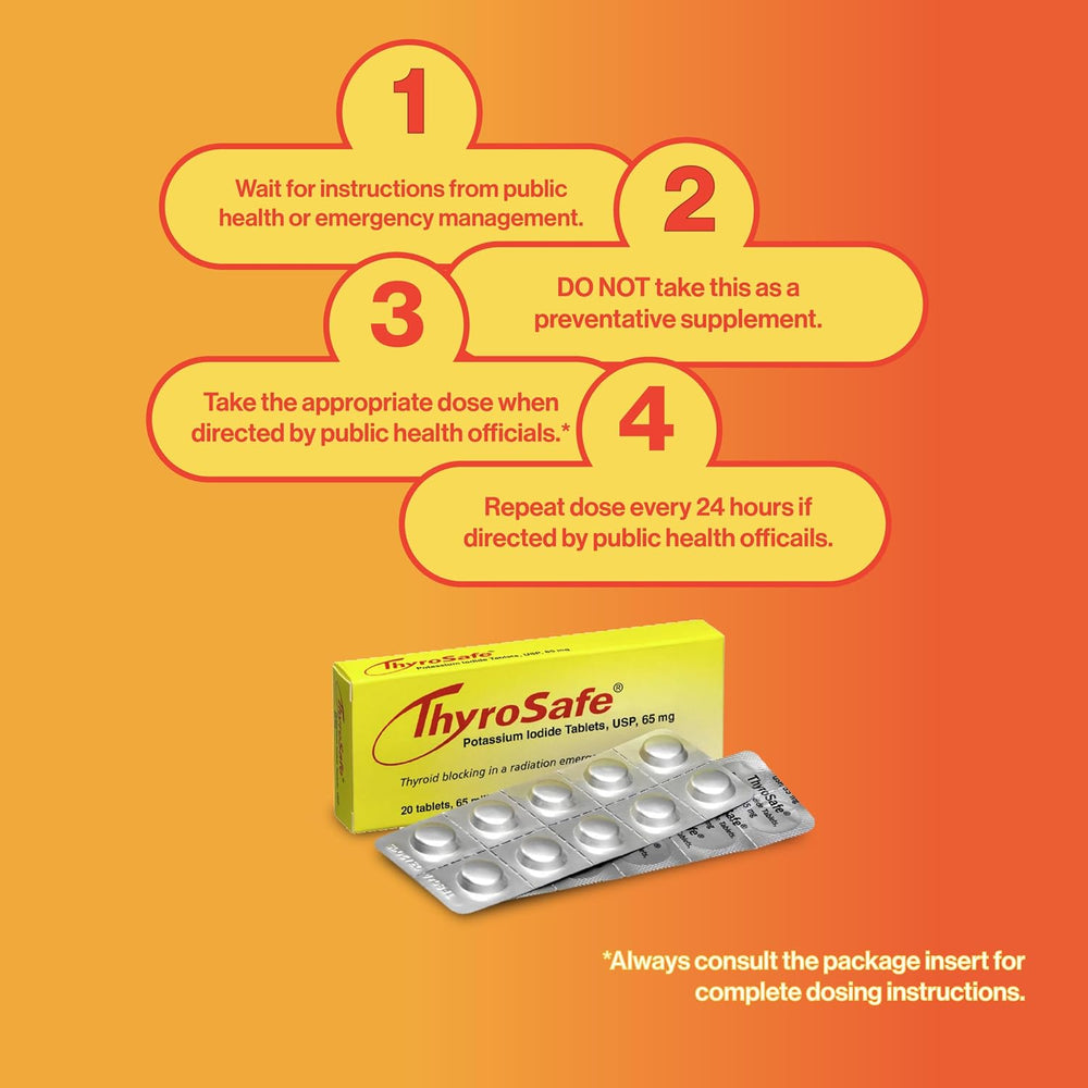 ThyroSafe 65mg Potassium Iodide Tablets (20 Pack) - Protects Your Thyroid fro...