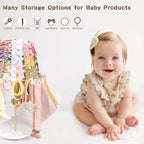 POVETIRE Headband Holder Bow Organizer for Girls, Metal Hair Bows Stand Hairband Storage Display, Hair Accessory Organizer Rack for Baby Newborn Infant Toddler Kids