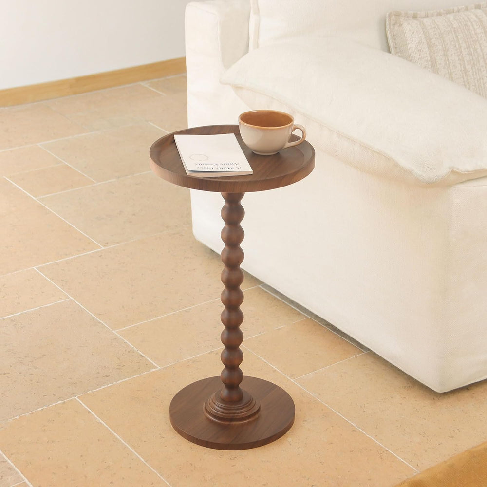 AWASEN Small Side Table, Round Drink Table for Small Spaces, Round Accent End...