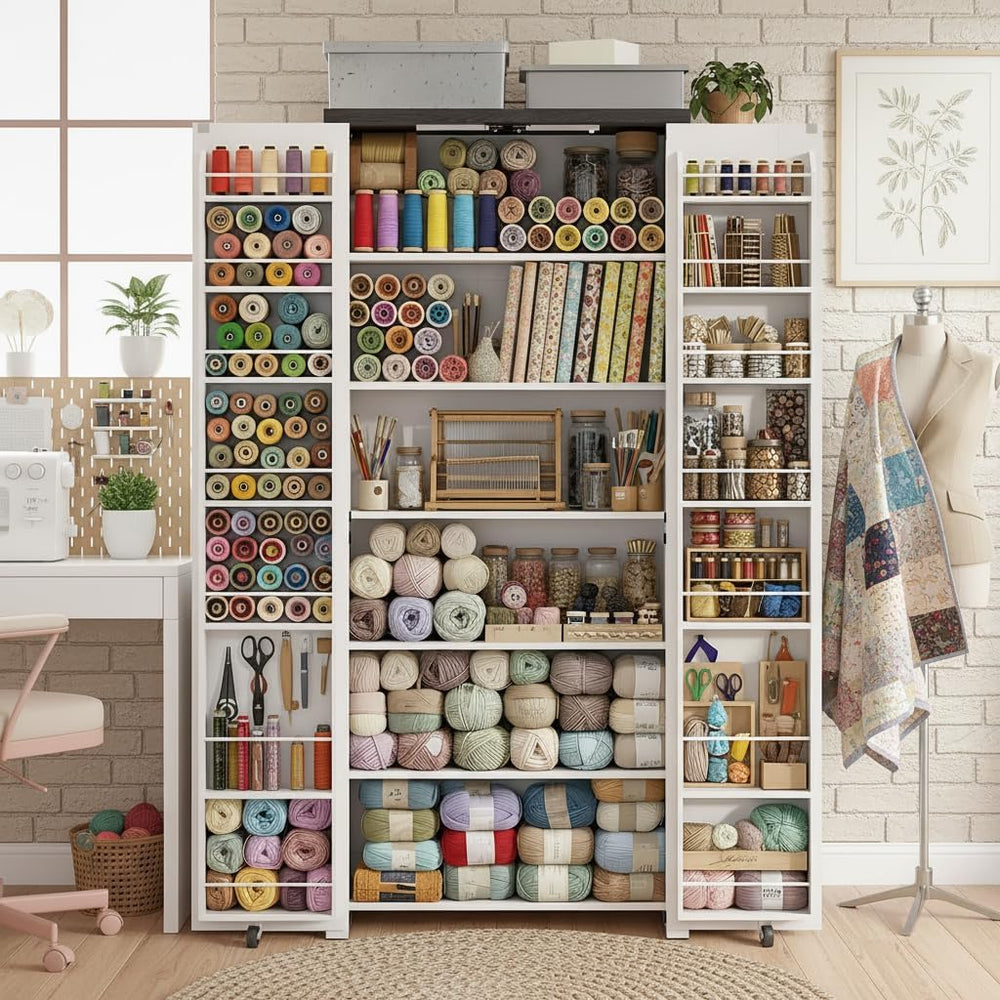 Furnaza Farmhouse 72" H Kitchen Pantry Cabinet with Adjustable Shelves |...