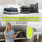 Vacuum Storage Bags for Travel with Portable Electric Pump, 16 Packs Vacuum Seal Bags for Clothing with High Pressure Pump, Compression Packing Space Saver, Portable Travel Bags for Luggage